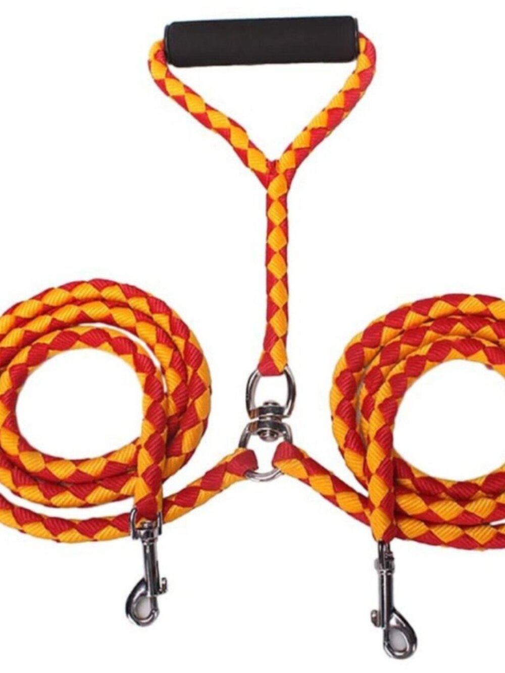 Orange 360° Tangle-Free Dual Dog Leash 4 FT
